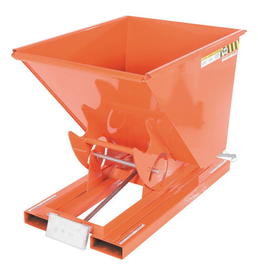 1/2 CuYd 70 Degree Medium Duty Self Dumping Hopper w/ Bumper Release - Orange